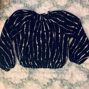 HM semi sheer ballon sleeve TOP